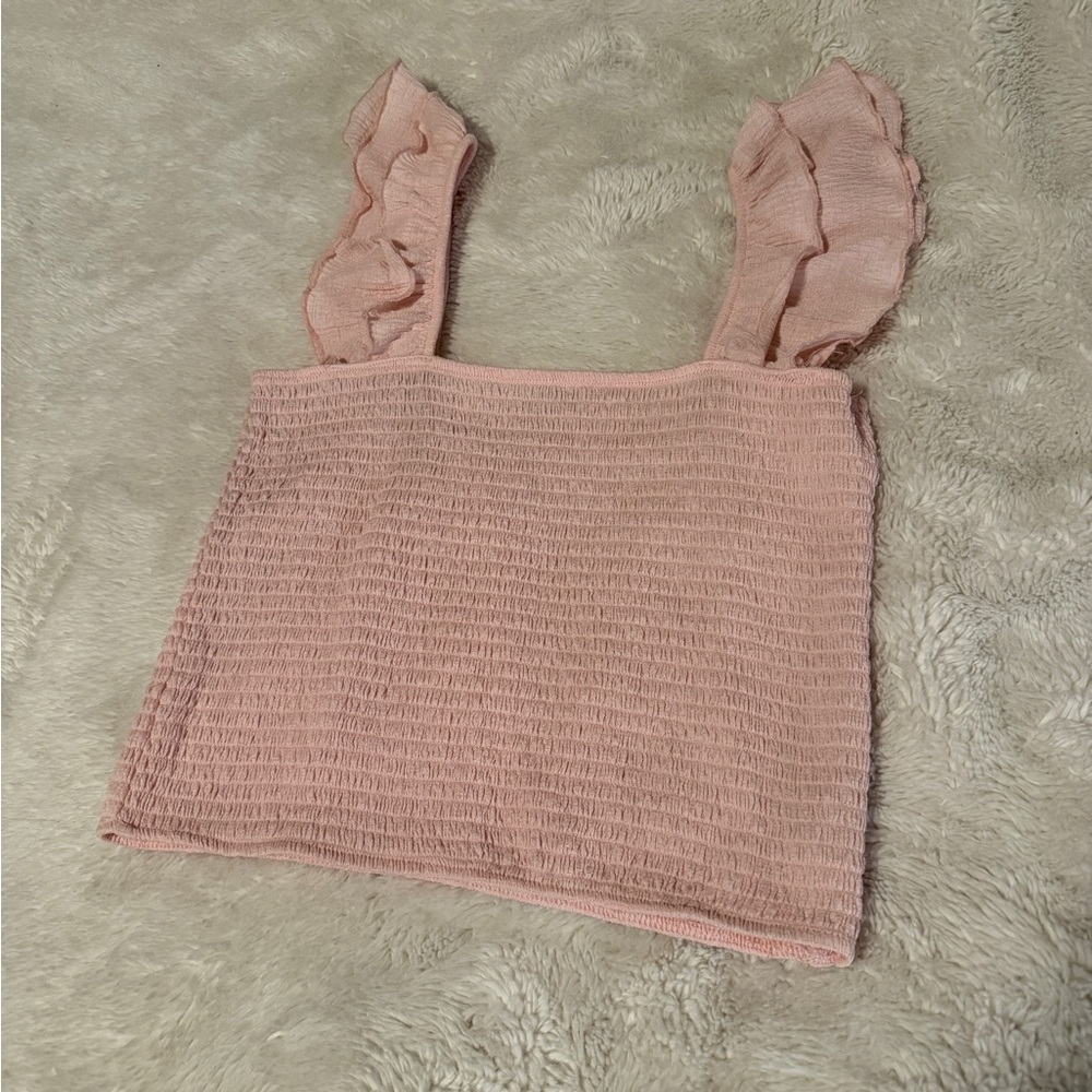 Pink Ruffled Women's Top